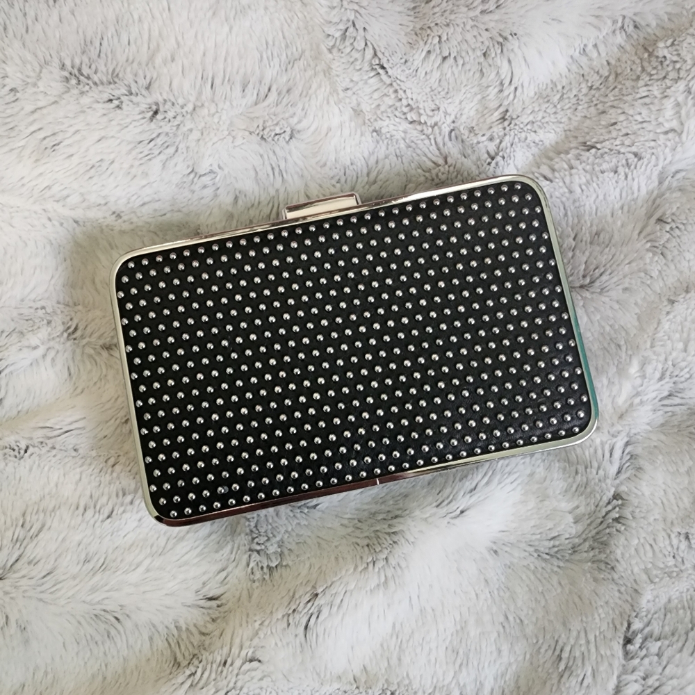 Michael Kors Black and Silver Studded Clutch - Picture 8 of 12
